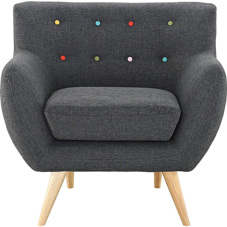 Image 5 Remark Gray Fabric Tufted Armchair more views