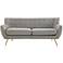Remark Light Gray 74" Wide Fabric Tufted Sofa