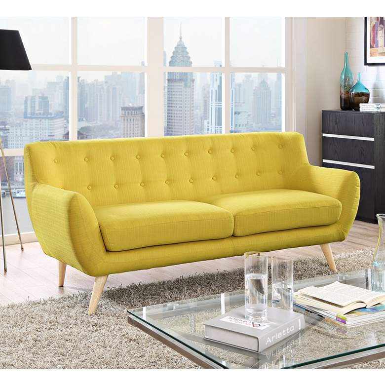Image 1 Remark Sunny 74" Wide Fabric Tufted Sofa