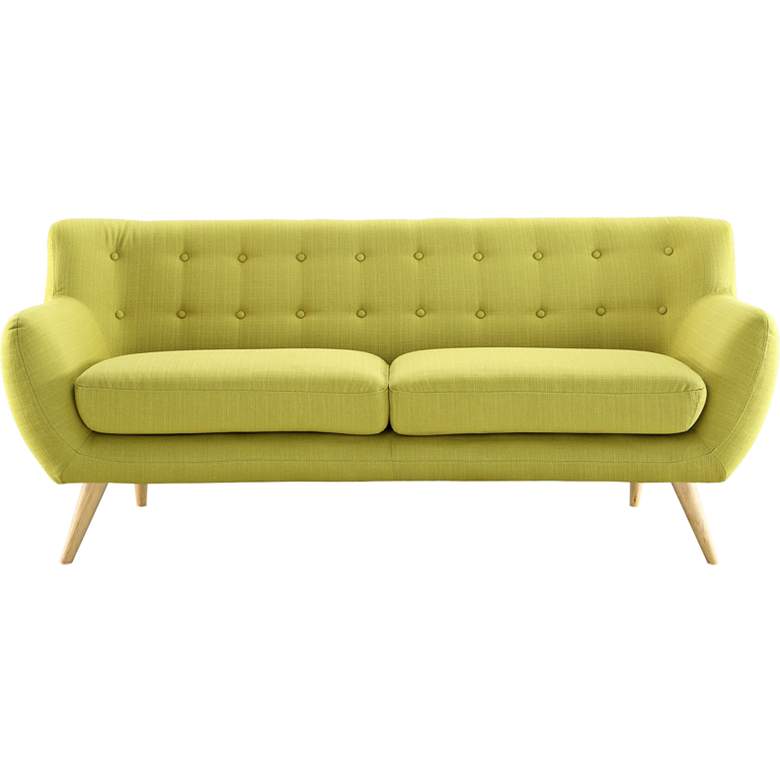 Image 2 Remark Wheatgrass Fabric 74 inch Wide Tufted Sofa