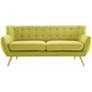 Remark Wheatgrass Fabric 74" Wide Tufted Sofa