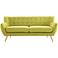 Remark Wheatgrass Fabric 74" Wide Tufted Sofa