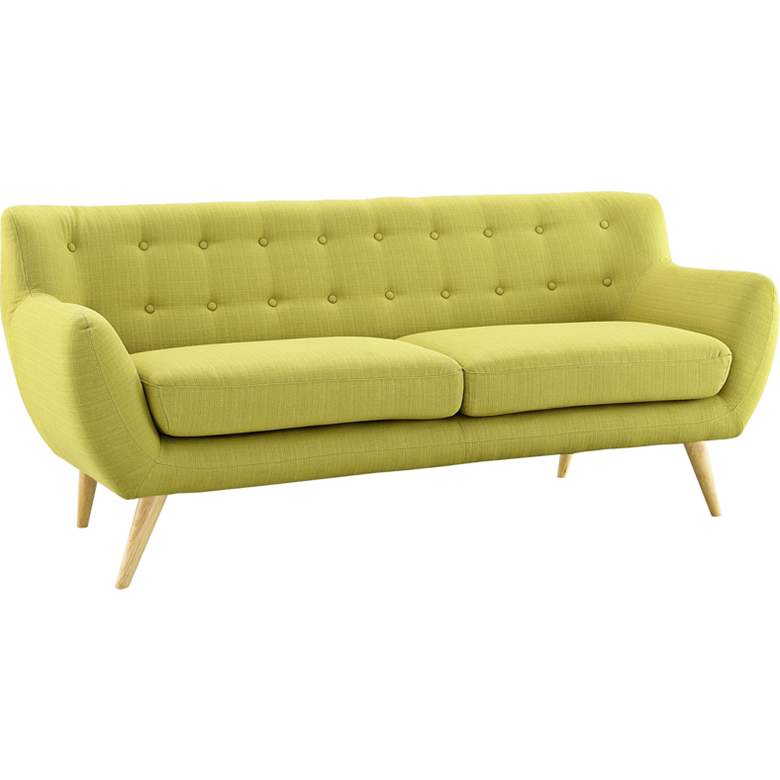 Remark Wheatgrass Fabric 74&quot; Wide Tufted Sofa more views
