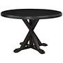 Rembrandt 48" Wide Antique Black Wood Round Dining Table
