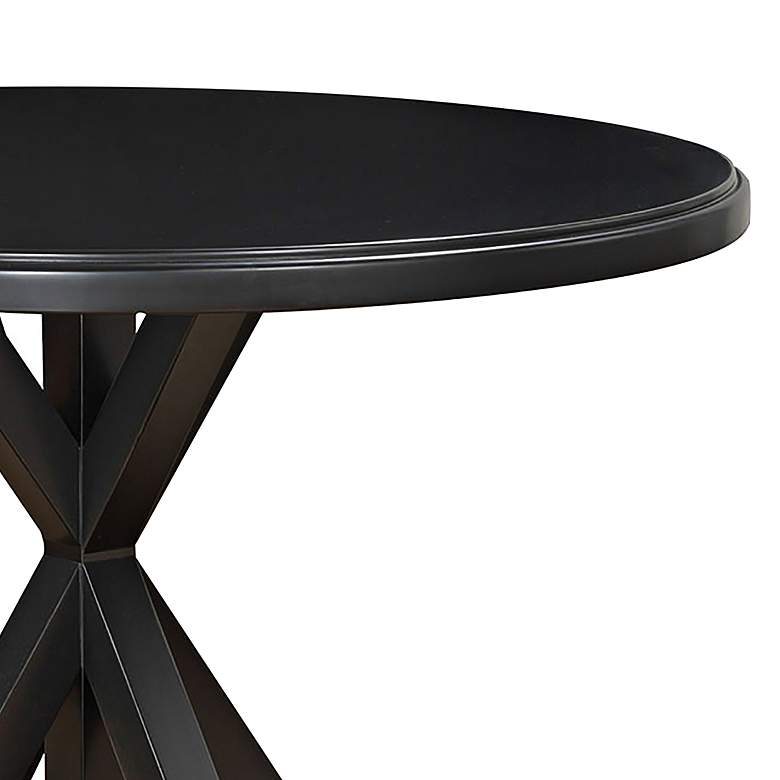 Image 3 Rembrandt 48 inch Wide Antique Black Wood Round Dining Table more views