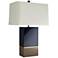 Rembrandt Navy and Taupe Lacquer Rectangular Wood Table Lamp