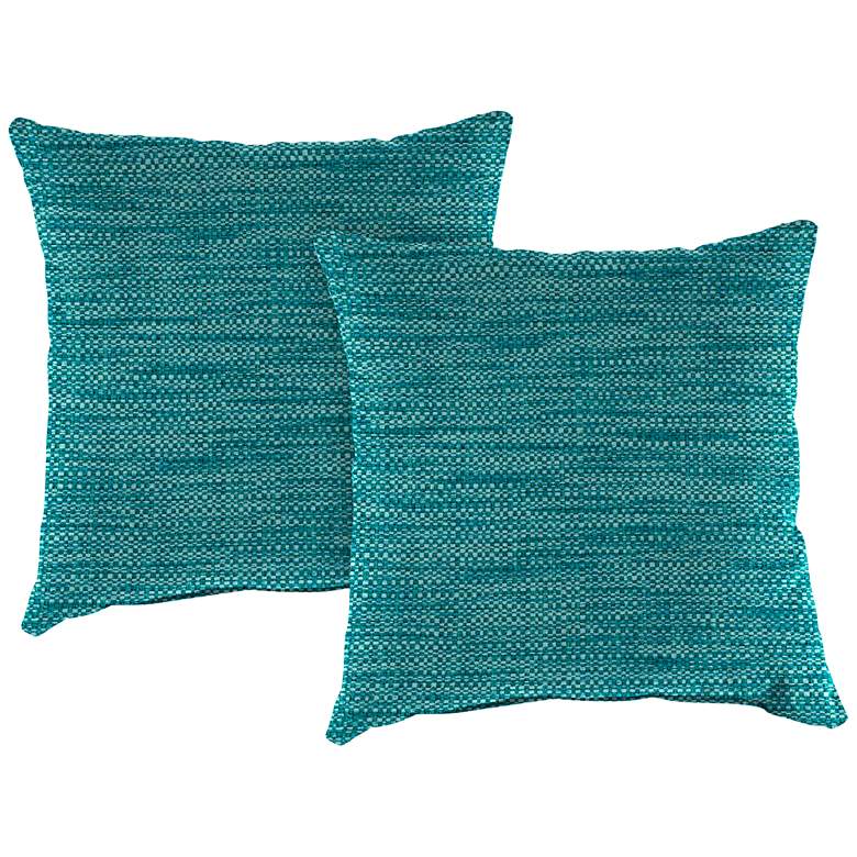 Image 1 Remi Lagoon Text 16 inch Square Indoor-Outdoor Pillow Set of 2