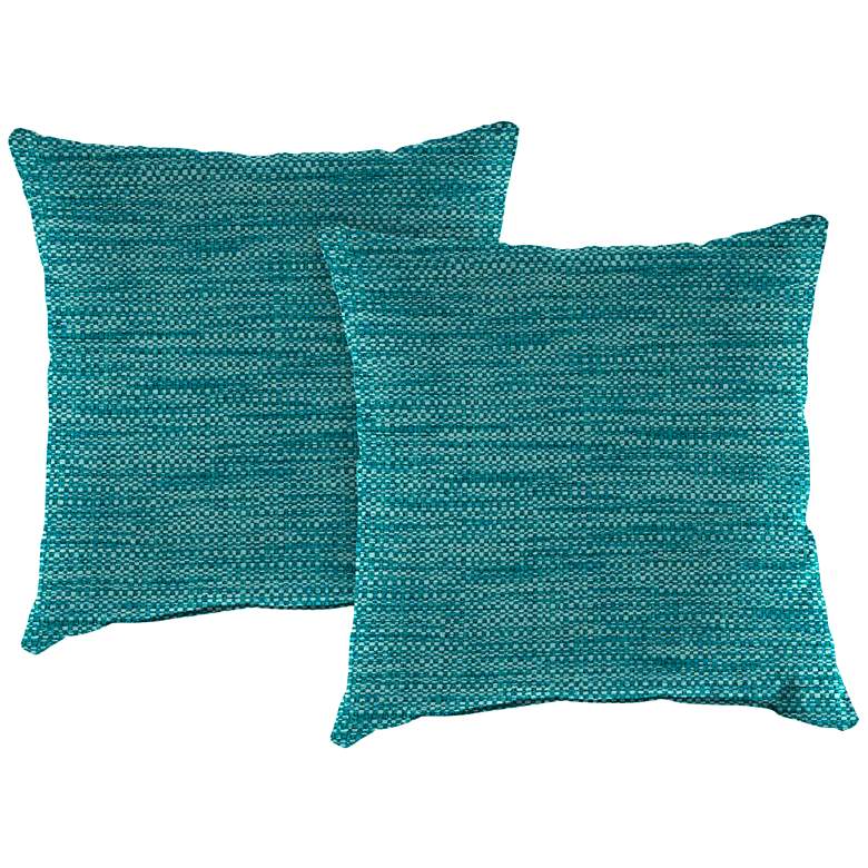 Image 1 Remi Lagoon Text 18" Square Indoor-Outdoor Pillow Set of 2
