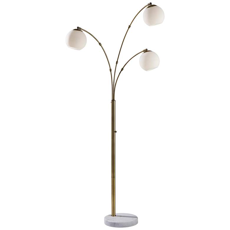 Image 1 Remi Warm Antique Brass Metal 3-Light Arc Floor Lamp