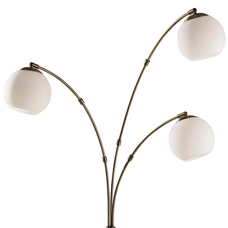 Image 2 Remi Warm Antique Brass Metal 3-Light Arc Floor Lamp more views
