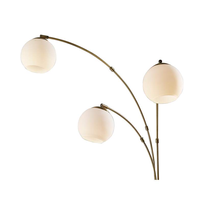 Image 4 Remi Warm Antique Brass Metal 3-Light Arc Floor Lamp more views