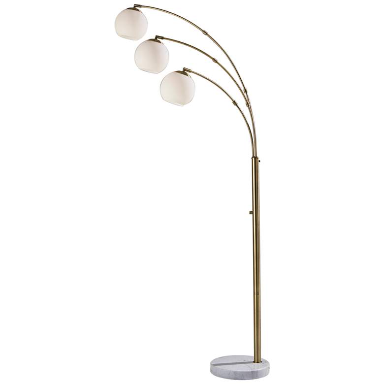 Image 6 Remi Warm Antique Brass Metal 3-Light Arc Floor Lamp more views