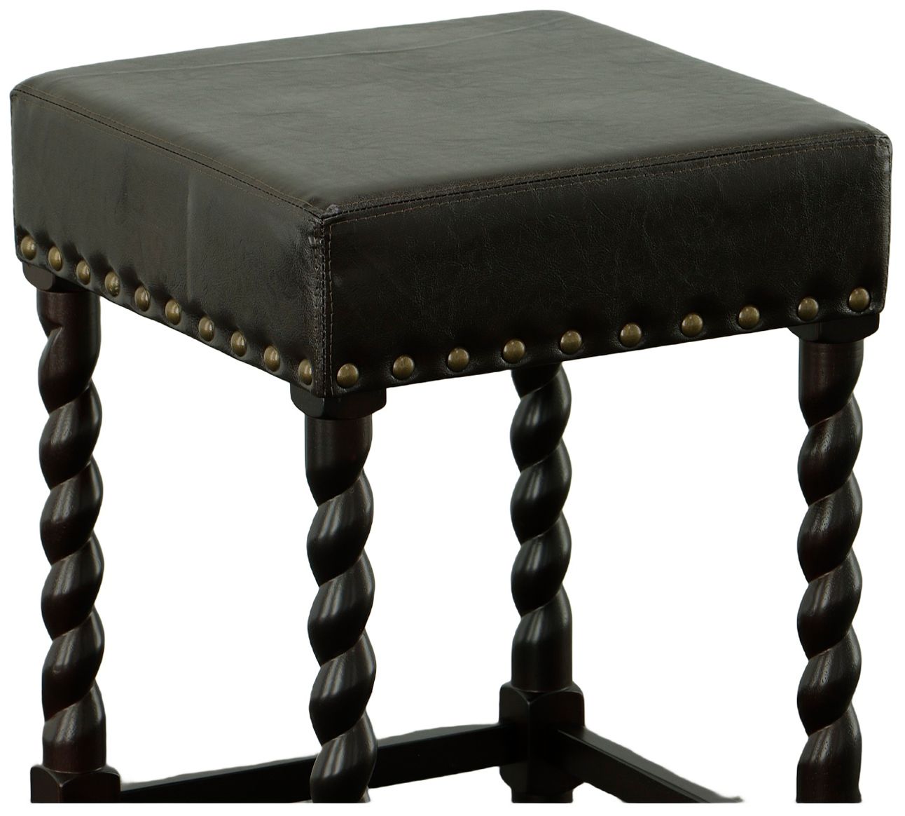 Image 3 Remick 24" Brown Leatherette Upholstered Espresso Counter Stool more views
