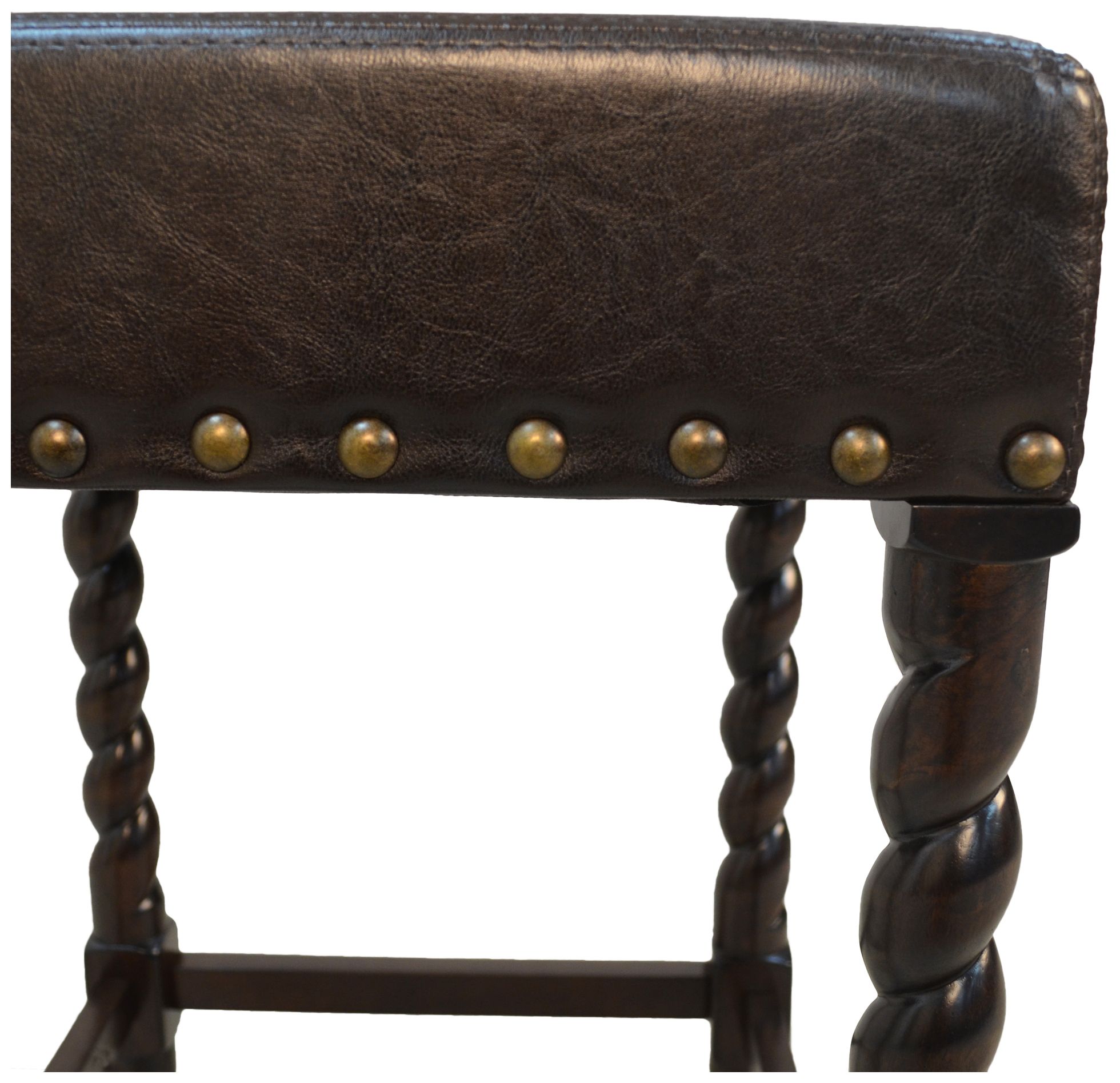 Image 5 Remick 24" Brown Leatherette Upholstered Espresso Counter Stool more views