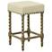 Remick 24" Weathered Gray Linen Upholstered Counter Stool