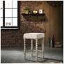 Thumbnail4 of Remick 24" Weathered Gray Linen Upholstered Counter Stool more views