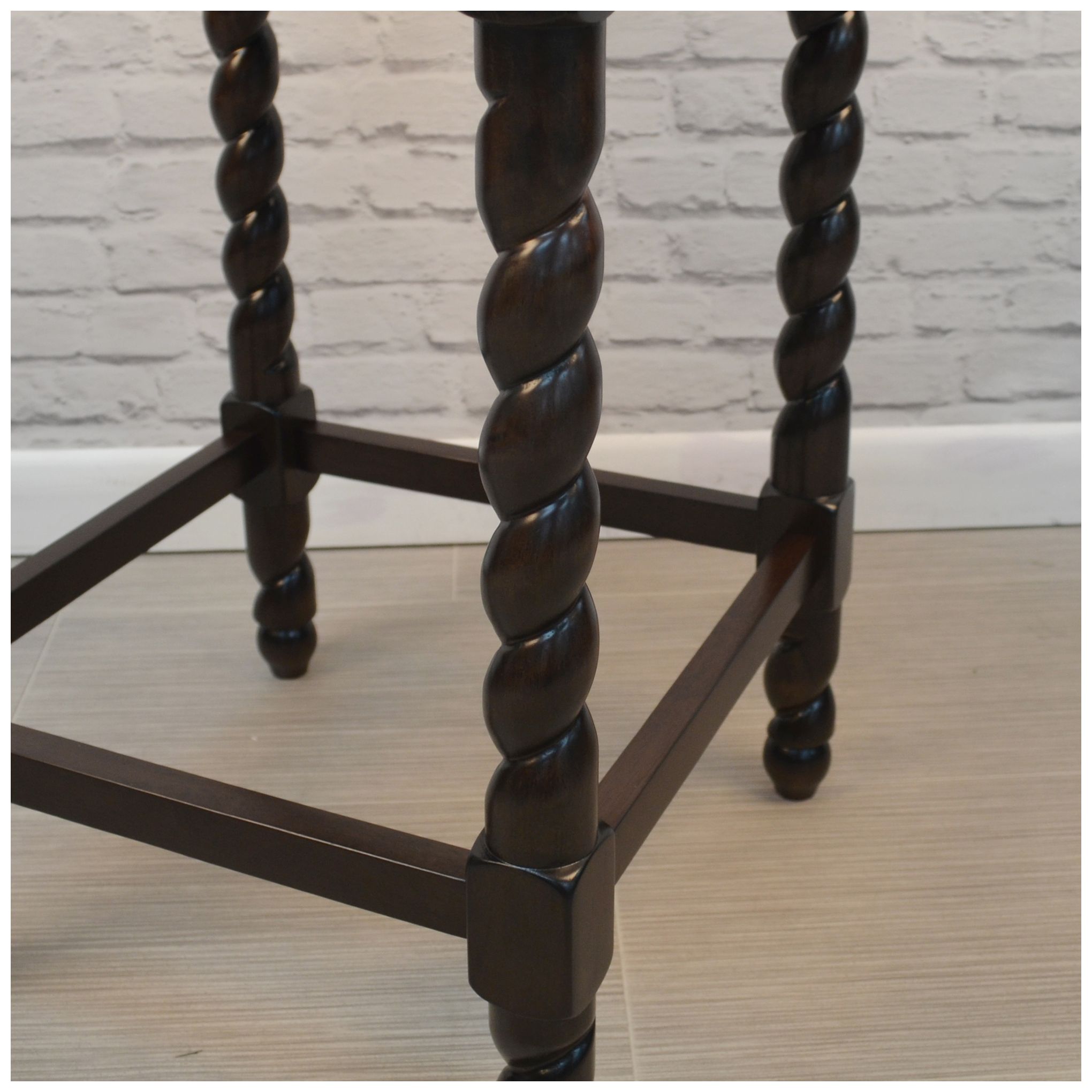 Image 7 Remick 26 1/4" Espresso and Beige Linen Square Counter Stool more views