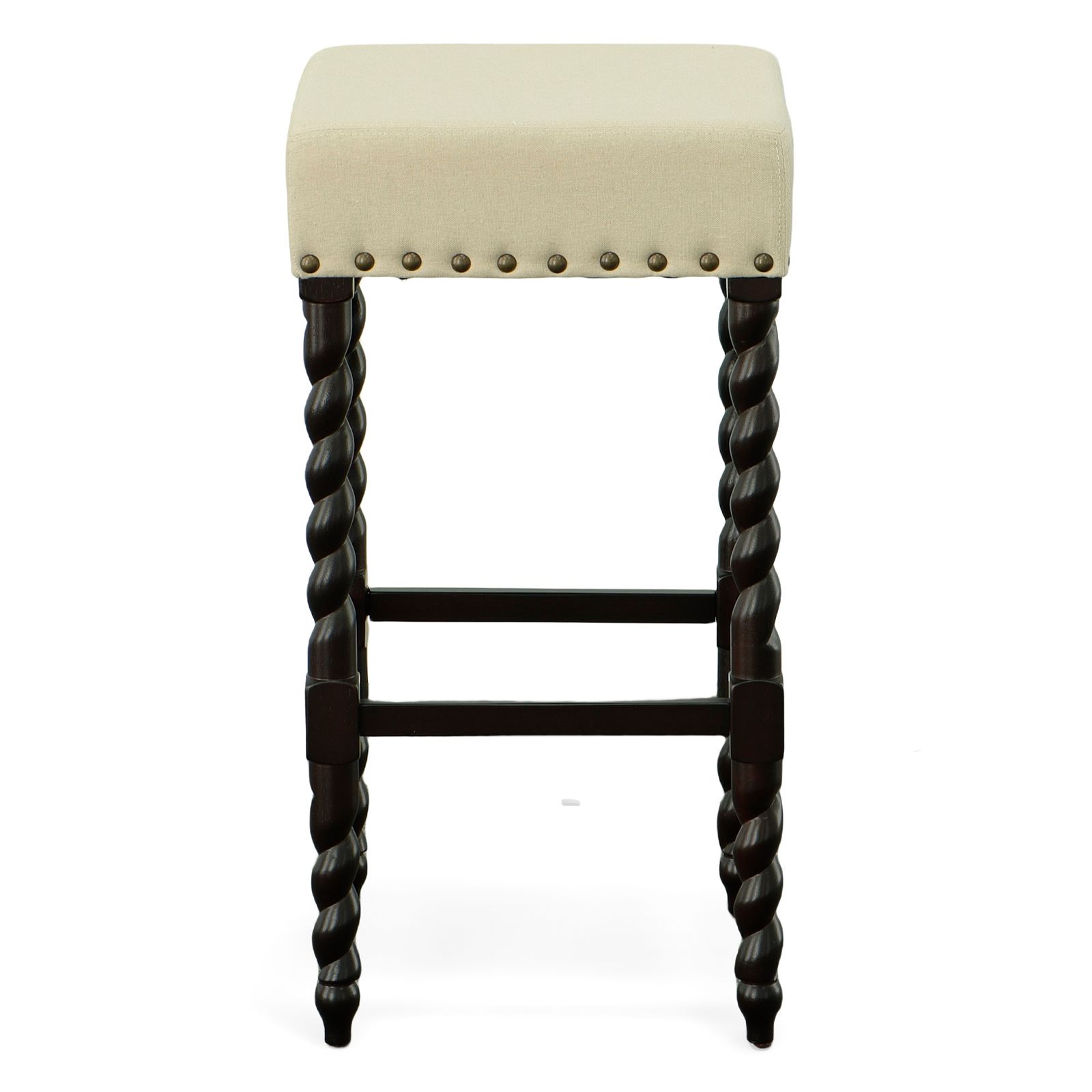 Image 3 Remick 30" Linen Upholstered Espresso Barstool more views