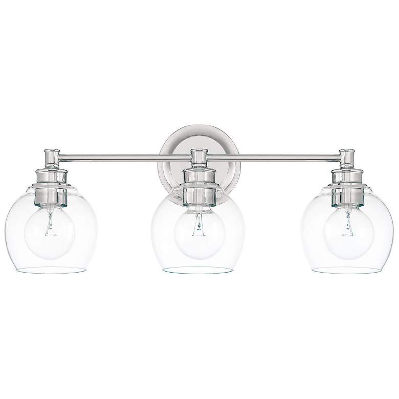 Image 1 Remington 23 1/2"W Polished Nickel 3-Light Vanity Bath Light