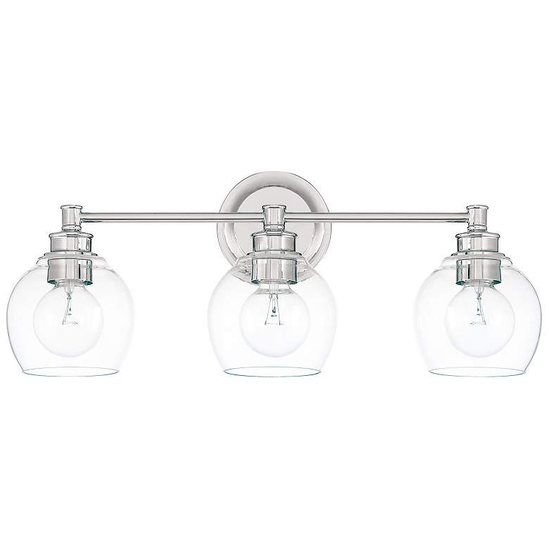 Image 1 Remington 23 1/2 inchW Polished Nickel 3-Light Vanity Bath Light