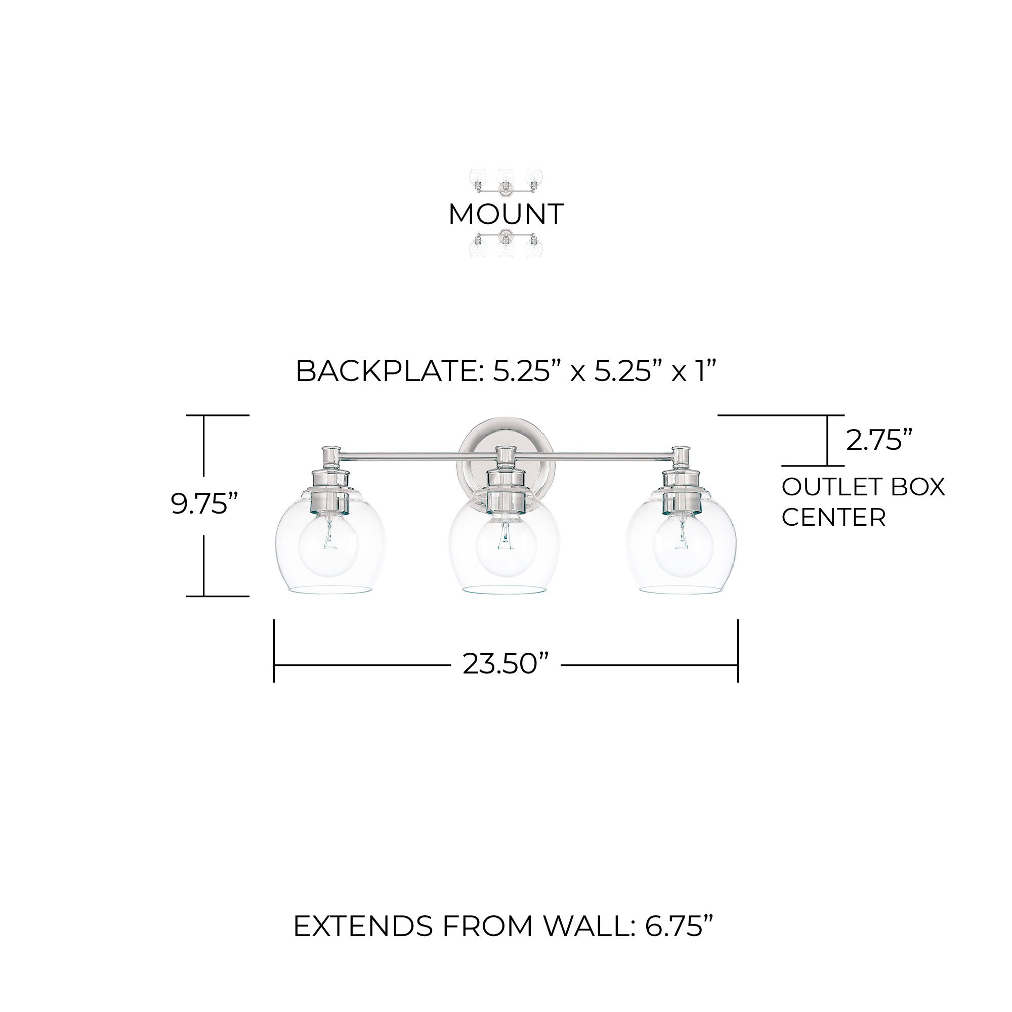Image 2 Remington 23 1/2"W Polished Nickel 3-Light Vanity Bath Light more views