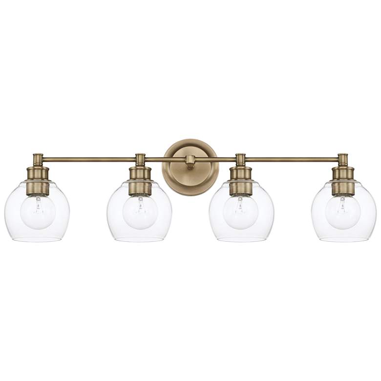 Image 1 Remington 32" Wide Aged Brass 4-Light Vanity Bath Light