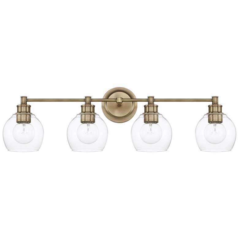 Image 1 Remington 32 inch Wide Aged Brass 4-Light Vanity Bath Light