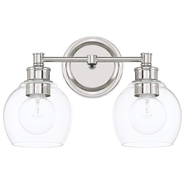 Image 1 Remington 9 3/4" High Polished Nickel 2-Light Wall Sconce
