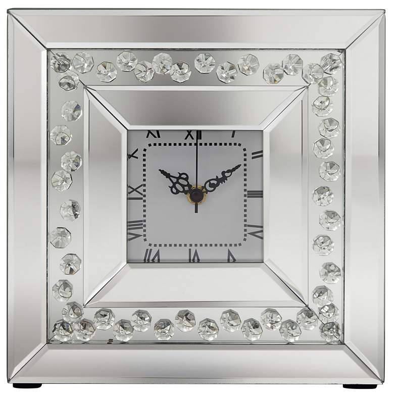 Image 1 Remington Crystal and Mirror 10 1/4" Square Table Clock
