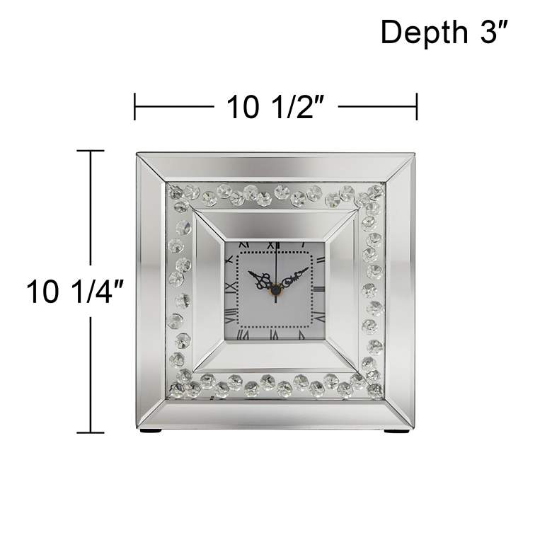 Image 6 Remington Crystal and Mirror 10 1/4 inch Square Table Clock more views