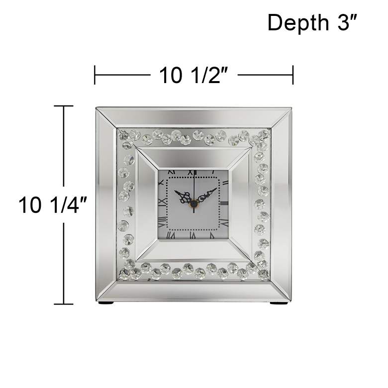 Image 6 Remington Crystal and Mirror 10 1/4" Square Table Clock more views