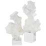 Remnant 16" High White Abstract Stone Sculptures Set of 2