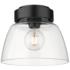 Remy 10" Wide Matte Black 1-Light Flush Mount With Clear Glass