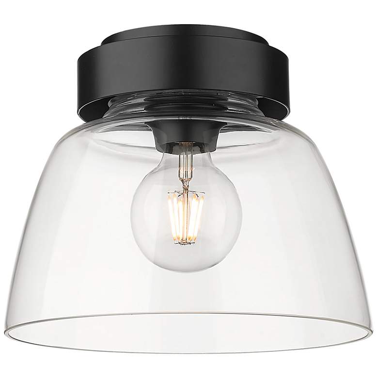 Image 2 Remy 10" Wide Matte Black 1-Light Flush Mount With Clear Glass