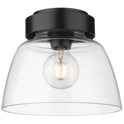 Remy 10&quot; Wide Matte Black 1-Light Flush Mount With Clear Glass