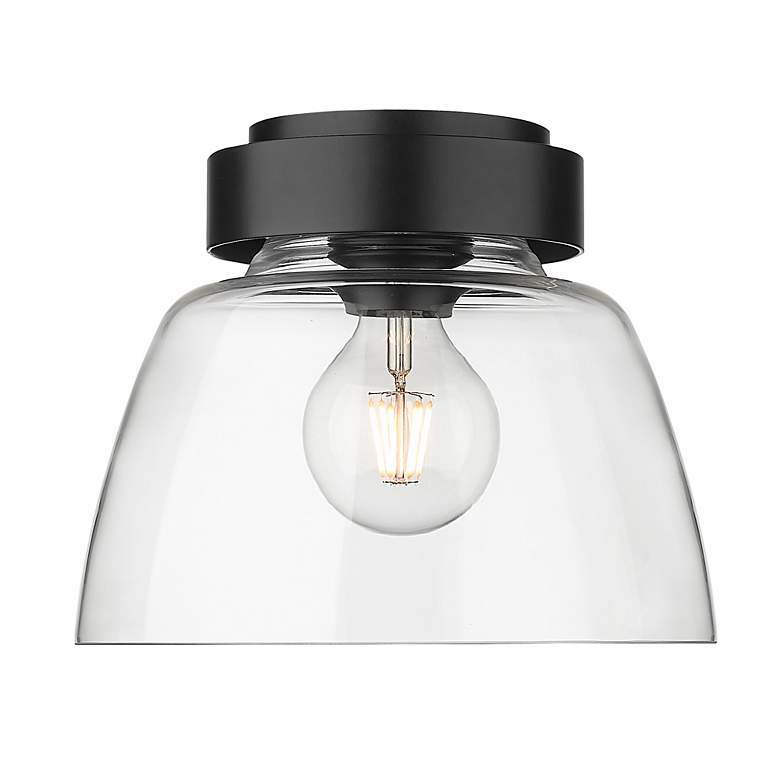 Image 3 Remy 10" Wide Matte Black 1-Light Flush Mount With Clear Glass more views