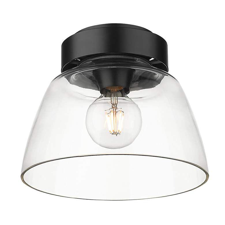 Image 4 Remy 10" Wide Matte Black 1-Light Flush Mount With Clear Glass more views