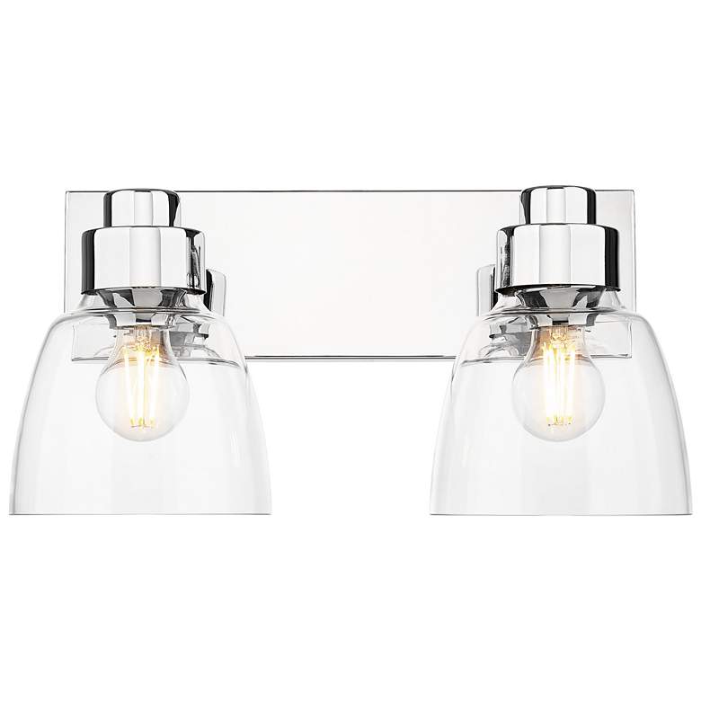 Image 1 Remy 2 Light Bath Vanity in Chrome with Clear Glass Shade