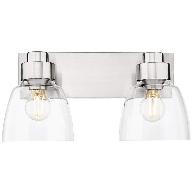 Image 1 Remy 2 Light Bath Vanity in Pewter with Clear Glass Shade