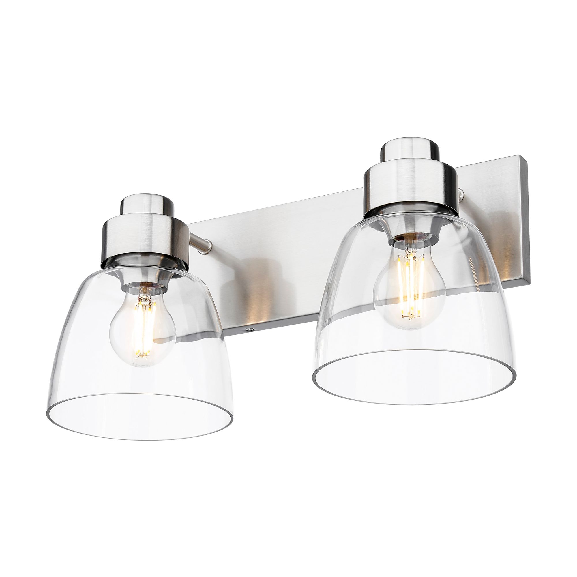 Remy 2 Light Bath Vanity in Pewter with Clear Glass Shade