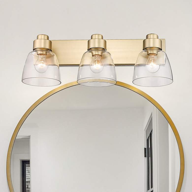 Image 1 Remy 24 5/8" Wide Brushed Champagne Bronze 3-Light Bath Light