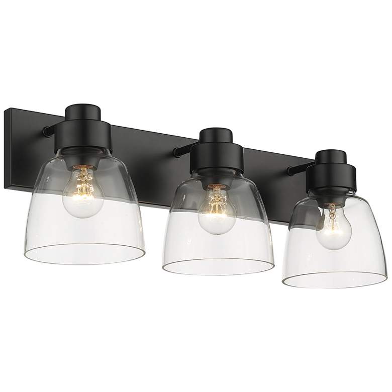 Image 1 Remy 24 5/8 inch Wide Vanity Light in Matte Black with Clear Glass