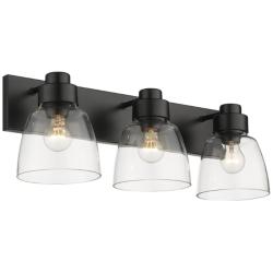 Remy 24 5/8&quot; Wide Vanity Light in Matte Black with Clear Glass