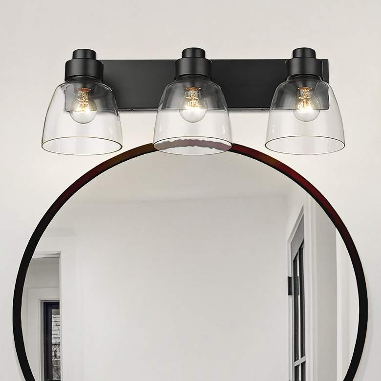 Image 1 Remy 24 3/4" Wide Matte Black 3-Light Bath Light