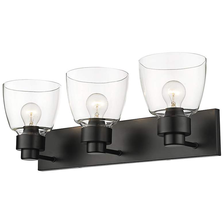 Image 6 Remy 24 3/4" Wide Matte Black 3-Light Bath Light more views