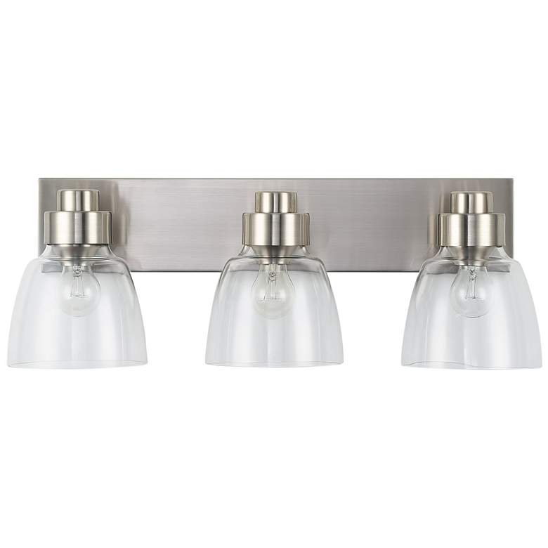Image 1 Remy 3-Light Vanity Light in Pewter with Clear Glass