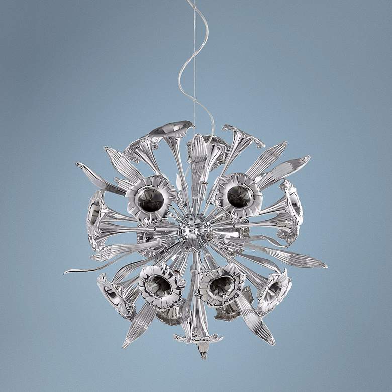 Image 1 Remy 33 inch Wide Chrome 12-Light Glass Chandelier