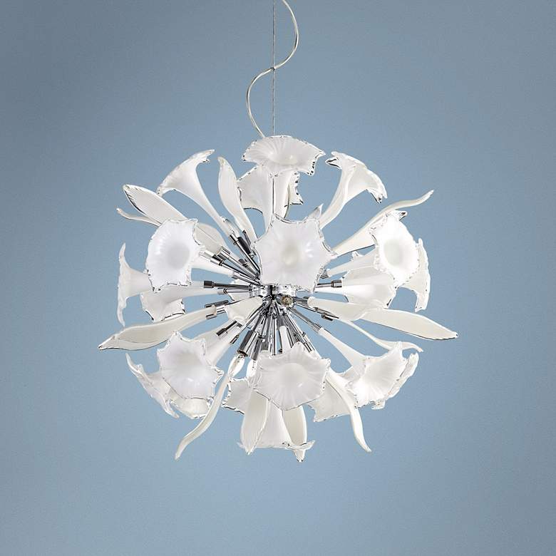 Image 1 Remy 33 inch Wide White Glass Pendant Light