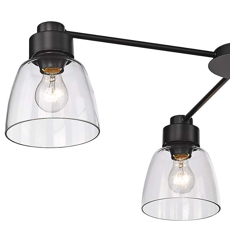 Image 3 Remy 36"W Matte Black and Clear Glass 4-Light Ceiling Light more views