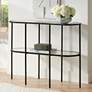 2_Remy 40" Wide Sandy Black Oval Glass Console Table
